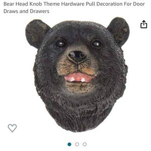 Bear head knob pull drawer cabinet NEW cabin decor